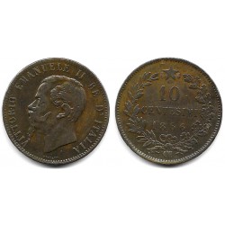 (11.5) Italia. 1866OM. 10 Centesimi (MBC-)