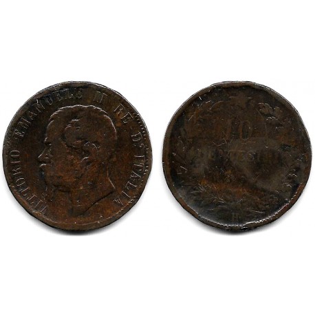 (11.3) Italia. 1867H. 10 Centesimi (RC)