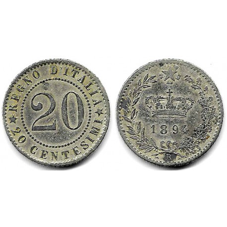(28.2) Italia. 1894R. 20 Centesimi (BC)