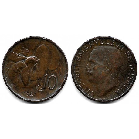 (60) Italia. 1927. 10 Centesimi (MBC)