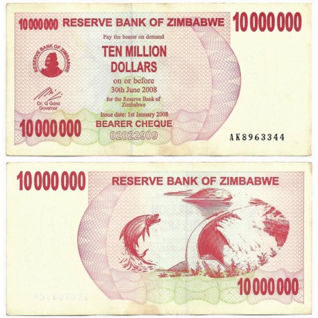 (55a) Zimbabue. 2008. 10 Million Dollars (MBC)
