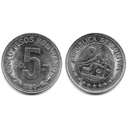 (197) Bolivia. 1980. 5 Pesos (EBC+)
