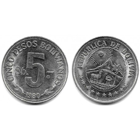 (197) Bolivia. 1980. 5 Pesos (EBC+)