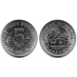 (197) Bolivia. 1980. 5 Pesos (EBC+)