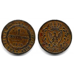 (125.1) Estados Italianos (Cerdeña). 1826. 1 Centesimo (MBC+)