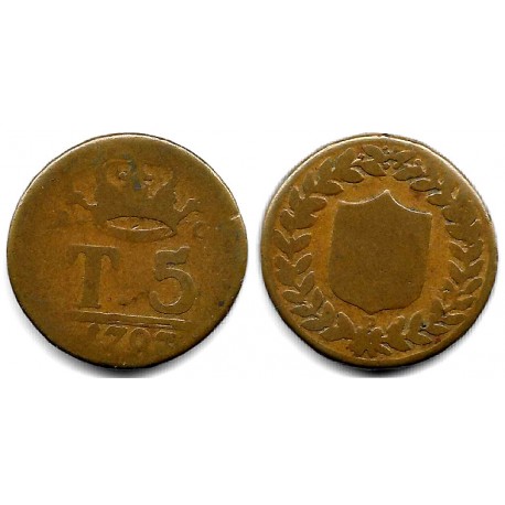 (222) Estados Italianos (Nápoles). 1797. 5 Tornesi (BC-)