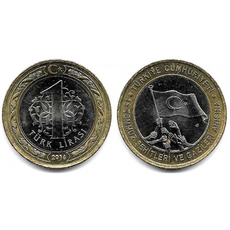 Turquía. 2016. 1 Lira (EBC) Mancha