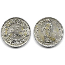 (23) Suiza. 1963. ½ Franc (MBC+) (Plata)