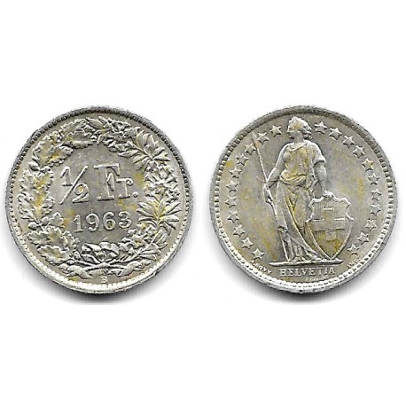 (23) Suiza. 1963. ½ Franc (MBC+) (Plata)