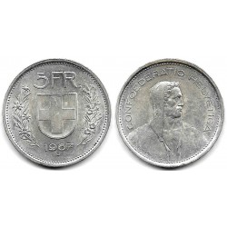 (40) Suiza. 1967(B). 5 Francs (EBC) (Plata)