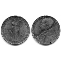 (55) Ciudad del Vaticano. 1957. 100 Lira (BC) Golpe