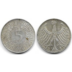 (112.1) Alemania. 1951(D). 5 Mark (MBC) (Plata)