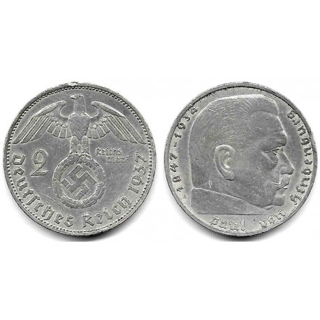 (93) Alemania (III Reich). 1937(A). 2 Mark (MBC) (Plata)