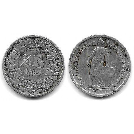 (23) Suiza. 1899. ½ Franc (BC) (Plata)