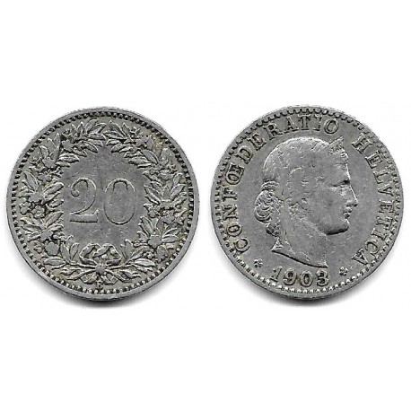 (29) Suiza. 1903. 20 Rappen (MBC)