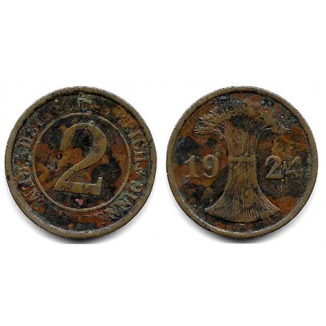 (31) Imperio Alemán (Weimar). 1924(A). 2 Rententpfennig (BC)