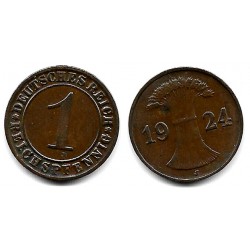 (30) Imperio Alemán (Weimar). 1924(J). 1 Reichspfennig (MBC+)