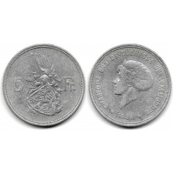(38) Luxemburgo. 1929. 5 Francs (BC/BC+) (Plata)