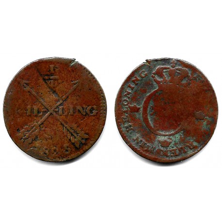 (595) Suecia. 1825. ¼ Skilling (BC/BC-)