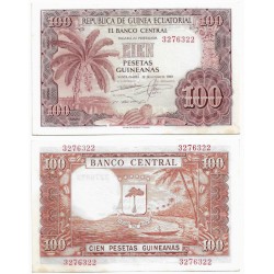 (1) Guinea Ecuatorial. 1969. 100 Pesetas (SC-) Leves Manchas