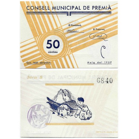 Premià. 1937. 50 Céntimos (SC)
