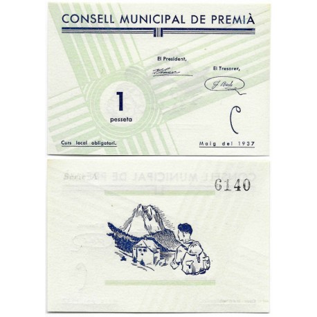 Premià. 1937. 1 Peseta (SC)