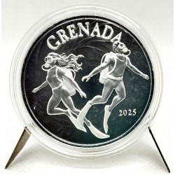 Estados Orientales Caribeños. 2025. 2 Dollars (Proof) (Plata) GRENADA