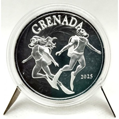 Estados Orientales Caribeños. 2025. 2 Dollars (Proof) (Plata) GRENADA