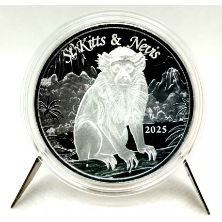 Estados Orientales Caribeños. 2025. 2 Dollars (Proof) (Plata) St. Kitts & Nevis