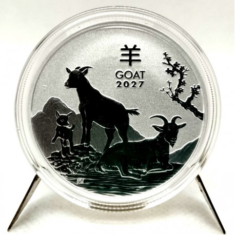 Australia. 2027. 1 Dollar (Proof) (Plata) Goat