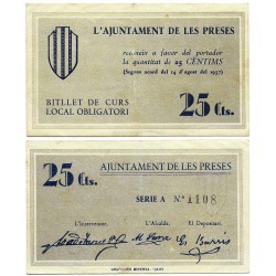 Les Preses. 1937. 25 Céntimos (EBC)