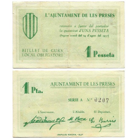 Les Preses. 1937. 1 Peseta (EBC)