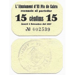 El Plà de Cabra. 1937. 15 Céntimos (SC)
