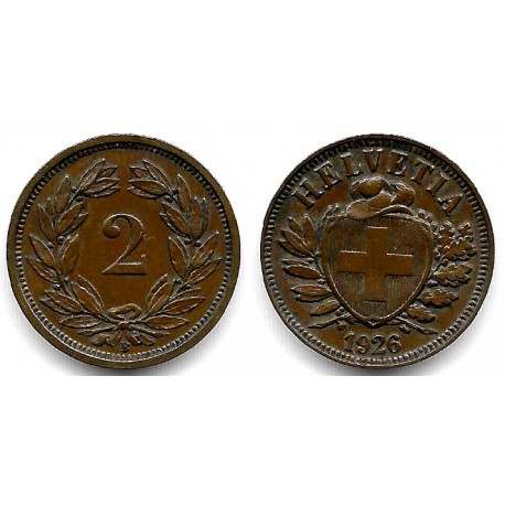 (4.2) Suiza. 1926. 2 Rappen (MBC+)