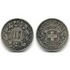 (6) Suiza. 1876. 10 Rappen (MBC)