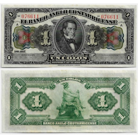 (S121) Costa Rica. 1917. 1 Colon (SC)
