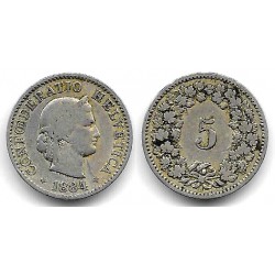 (26) Suiza. 1884. 5 Rappen (BC)