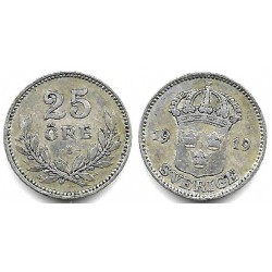 (785) Suecia. 1919. 25 Ore (MBC) (Plata)
