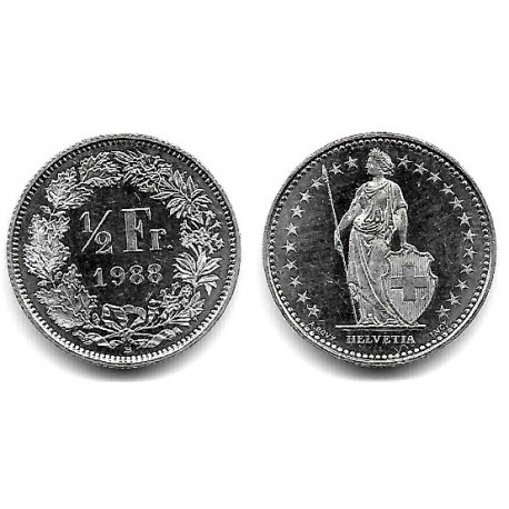 (23a.3) Suiza. 1988. ½ Franc (SC)