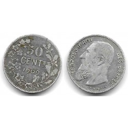 (60.1) Bélgica. 1909. 50 Centimes (BC) (Plata)