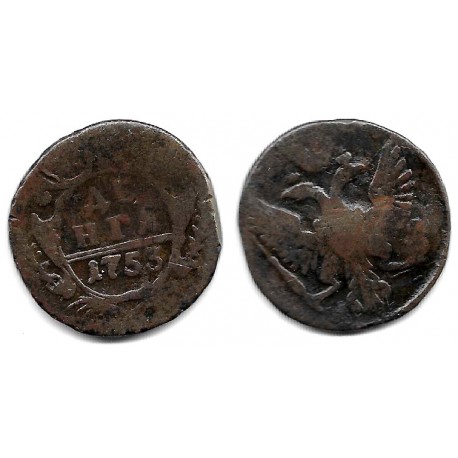 (188) Imperio Ruso. 1753. ½ Kopek (BC/BC-)