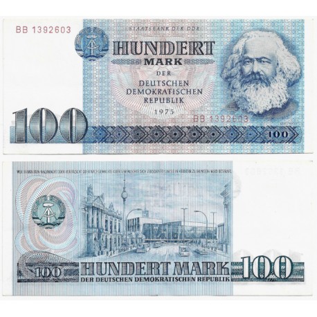 (31a) Alemania Democrática. 1975. 100 Mark (EBC+)