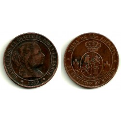 [1868] 2½ Centimes de Escudo (BC+) Ceca de Sevilla