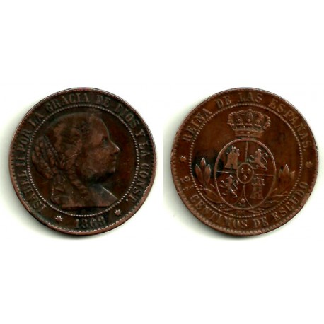 [1868] 2½ Centimes de Escudo (BC+) Ceca de Sevilla