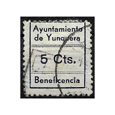 Viñeta. Yunquera. Beneficencia. 5 Céntimos (Usado)
