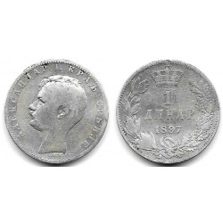 (21) Serbia. 1897. 1 Dinar (MBC) (Plata)
