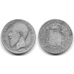 (27) Bélgica. 1898. 50 Centimes (BC) (Plata)