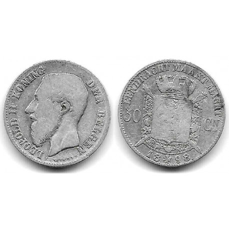 (27) Bélgica. 1898. 50 Centimes (BC) (Plata)
