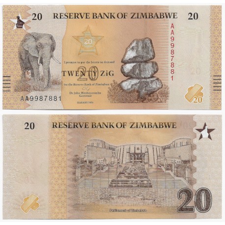 (W116) Zimbabue. 2026. 20 Zig (SC)