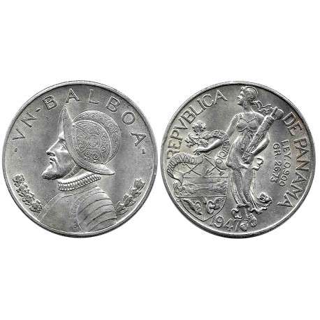 (13) Panamá. 1947. 1 Balboa (EBC) (Plata)